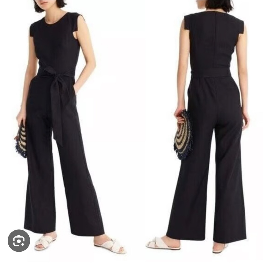 J. Crew Classic Black linen Jumpsuit
